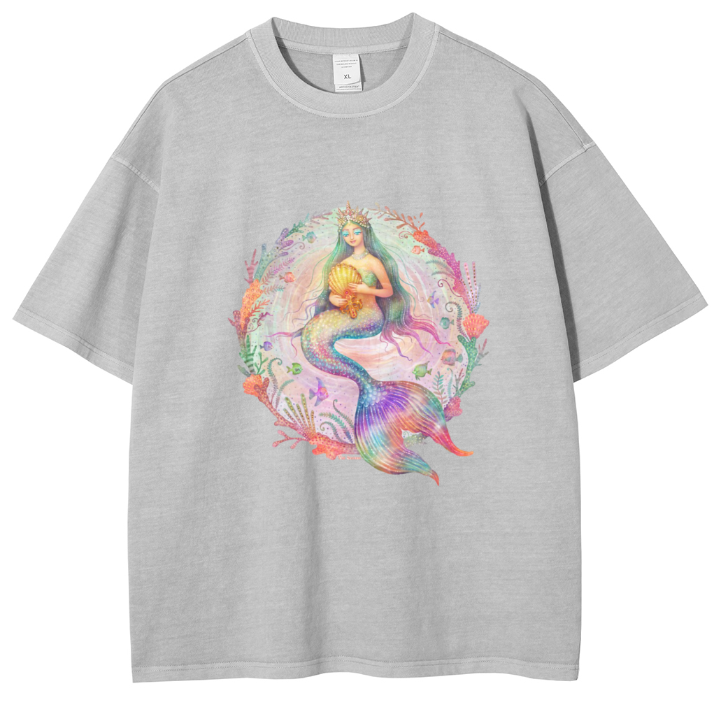 Mens Cotton Wash Solid T-Shirts Oversized Unisex Short Sleeve Streetwear Rap Hip Hop Basic Tee Tops