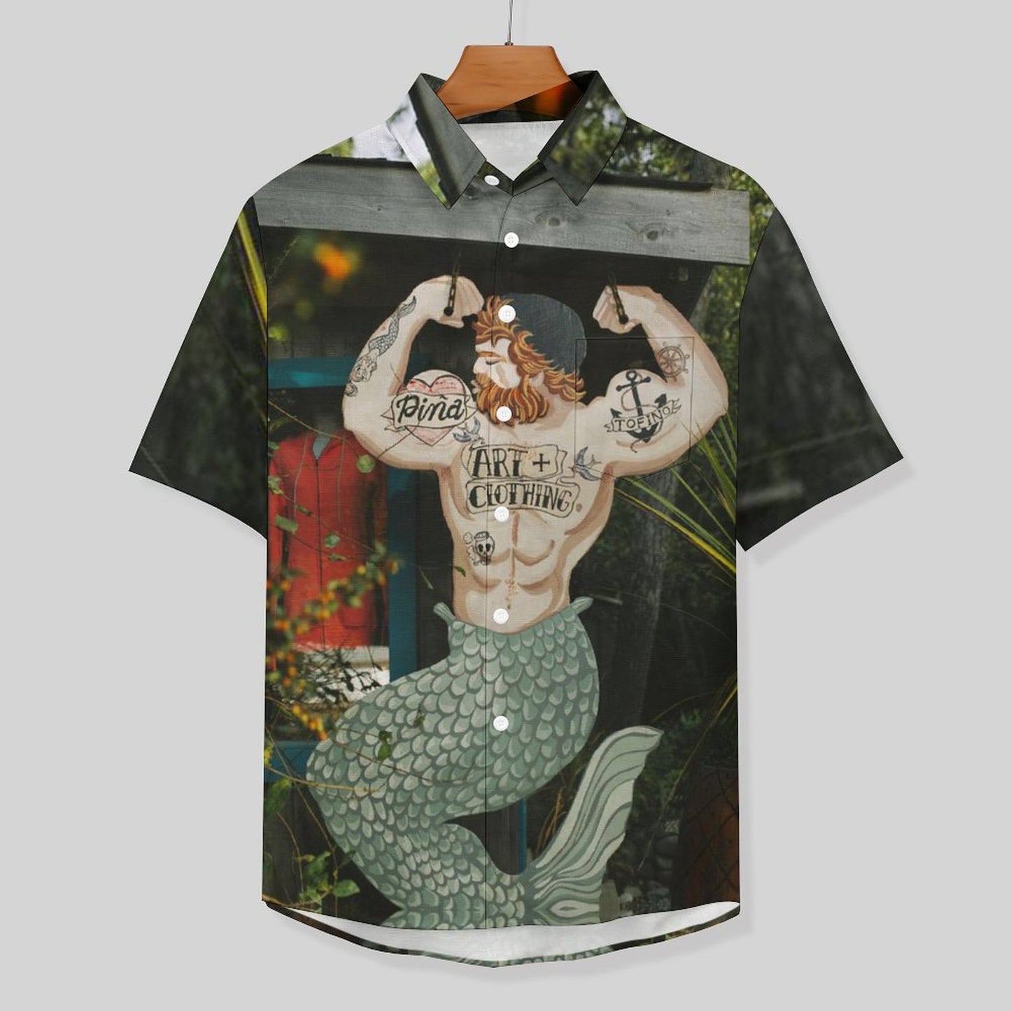 Men's Hawaiian Print Lapel Shirt 2304107117