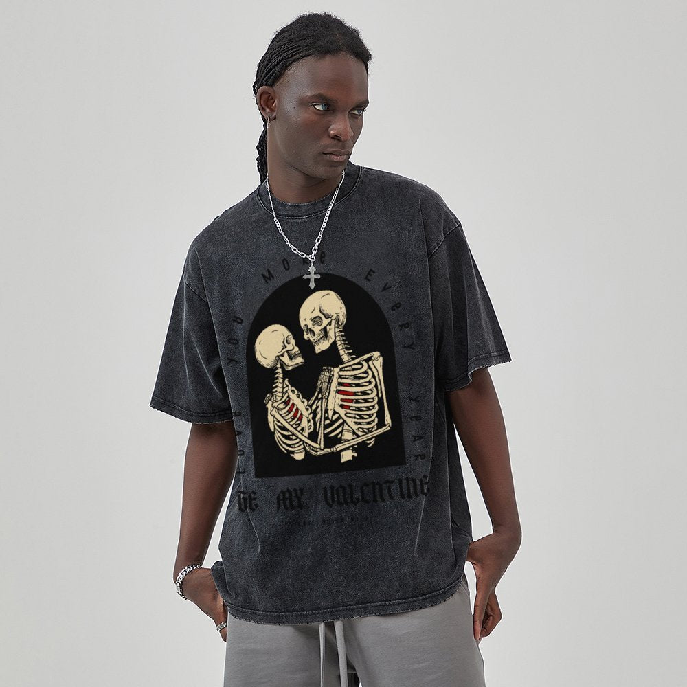 Unisex Vintage Solid Wash T-Shirts 2305102637