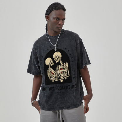 Unisex Vintage Solid Wash T-Shirts 2305102637