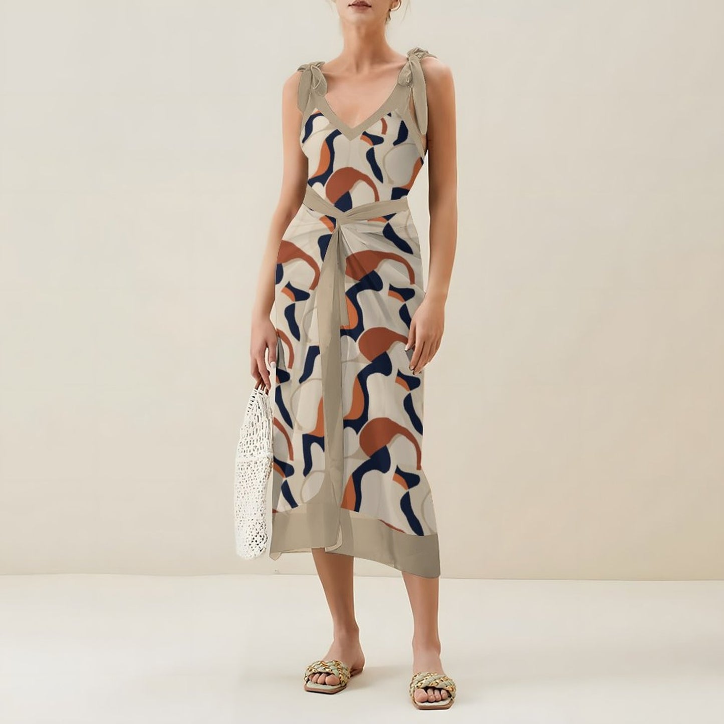Casual Printed One-Piece Swimsuit And Cover Up 2305102602