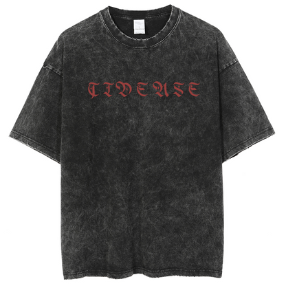 Mens Cotton Wash Solid T-Shirts Oversized Unisex Short Sleeve Streetwear Rap Hip Hop Basic Tee Tops