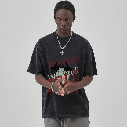 Unisex Vintage Solid Wash T-Shirts 2305102640