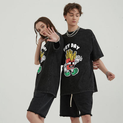 Unisex Vintage Solid Wash T-Shirts 2305103535