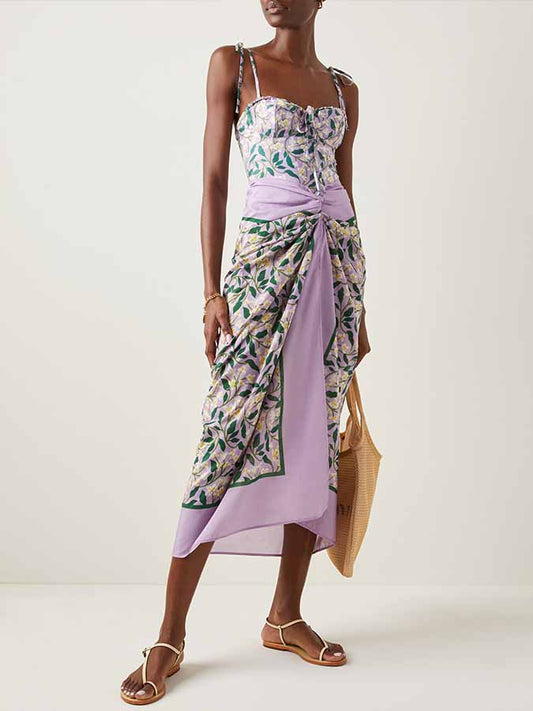 Fashion Floral One Piece Swimsuit and Cover Up