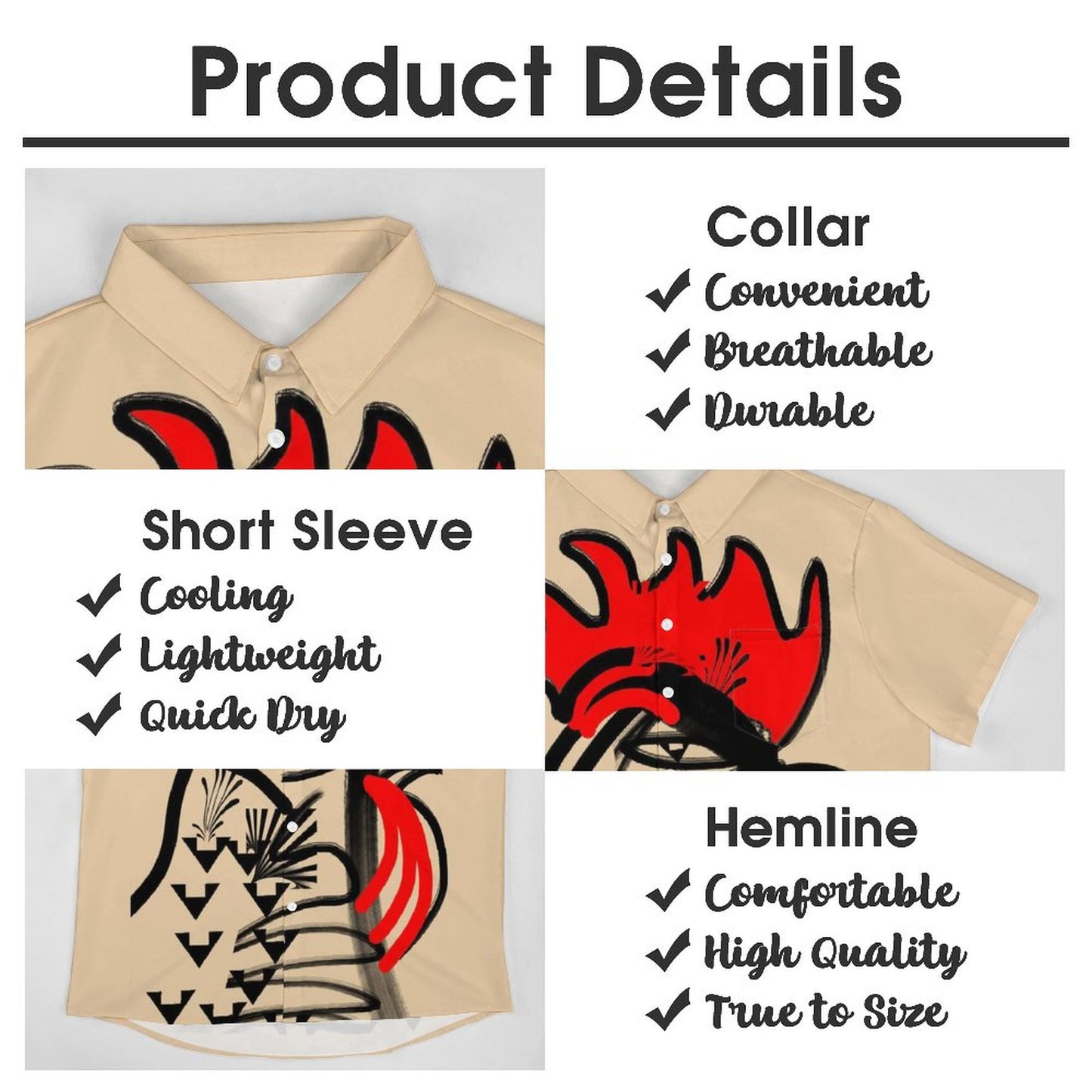 Men's Hawaiian Casual Short Sleeve Shirt 2306105297