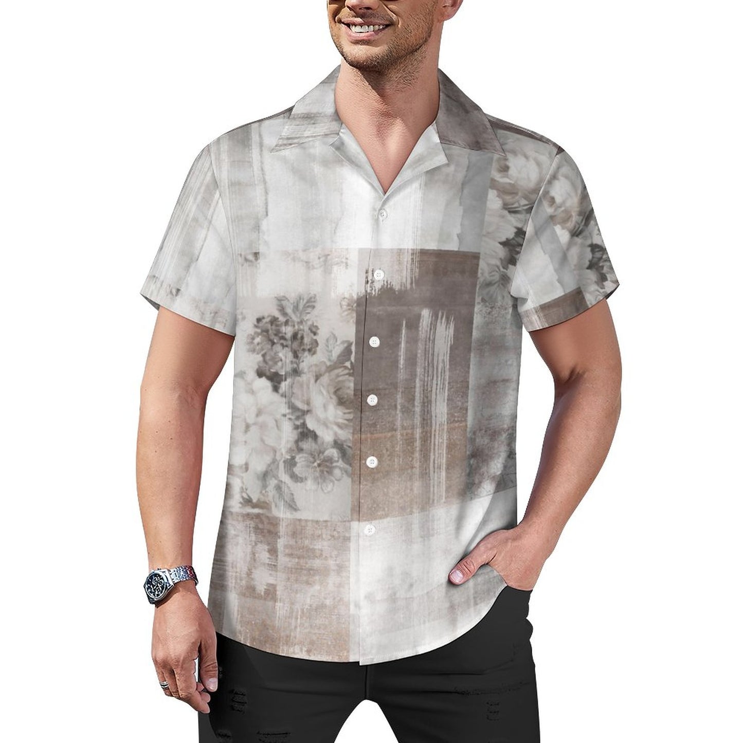 Men Hawaiian Casual Short Sleeve Shirt 2307100360
