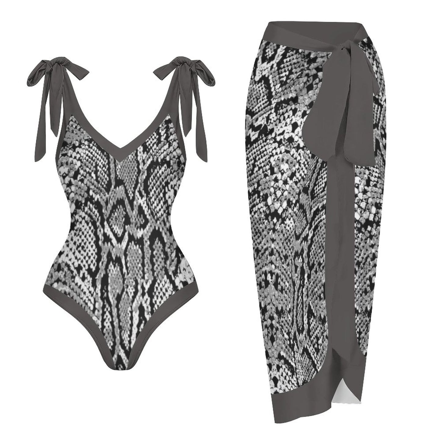 Casual Printed One-Piece Swimsuit And Cover Up 2305103876