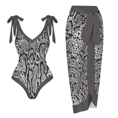 Casual Printed One-Piece Swimsuit And Cover Up 2305103876