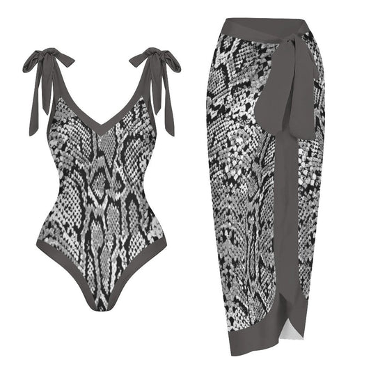 Casual Printed One-Piece Swimsuit And Cover Up 2305103876