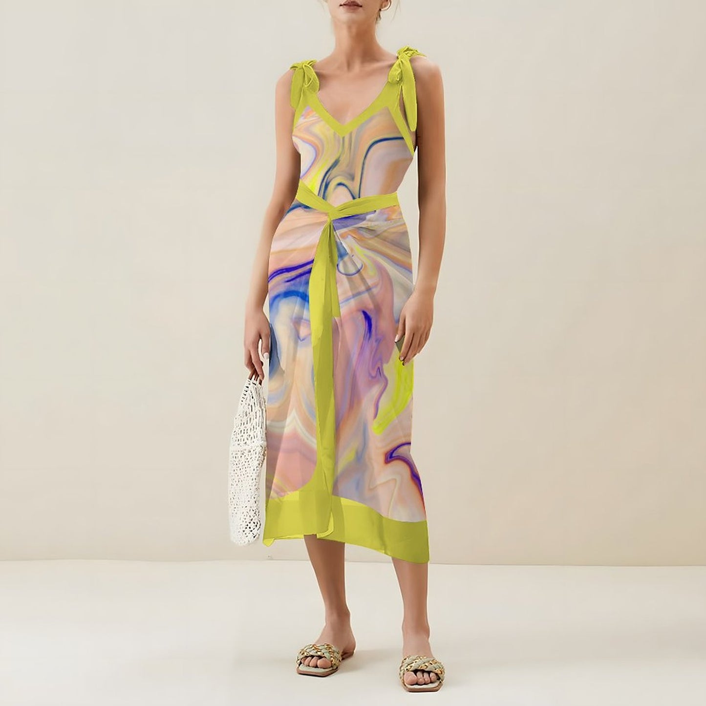 Casual Printed One-Piece Swimsuit And Cover Up 2305102426