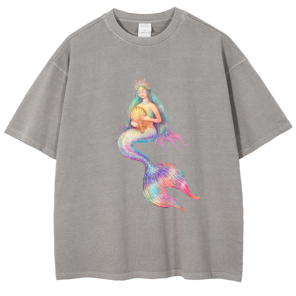Mens Cotton Wash Solid T-Shirts Oversized Unisex Short Sleeve Streetwear Rap Hip Hop Basic Tee Tops