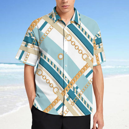 Men's Fashion Casual Printed Short Sleeve Shirts 2306100461