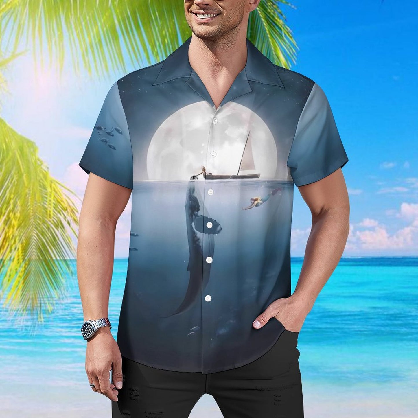 Men's Hawaiian Print Casual Shirt 2304109840