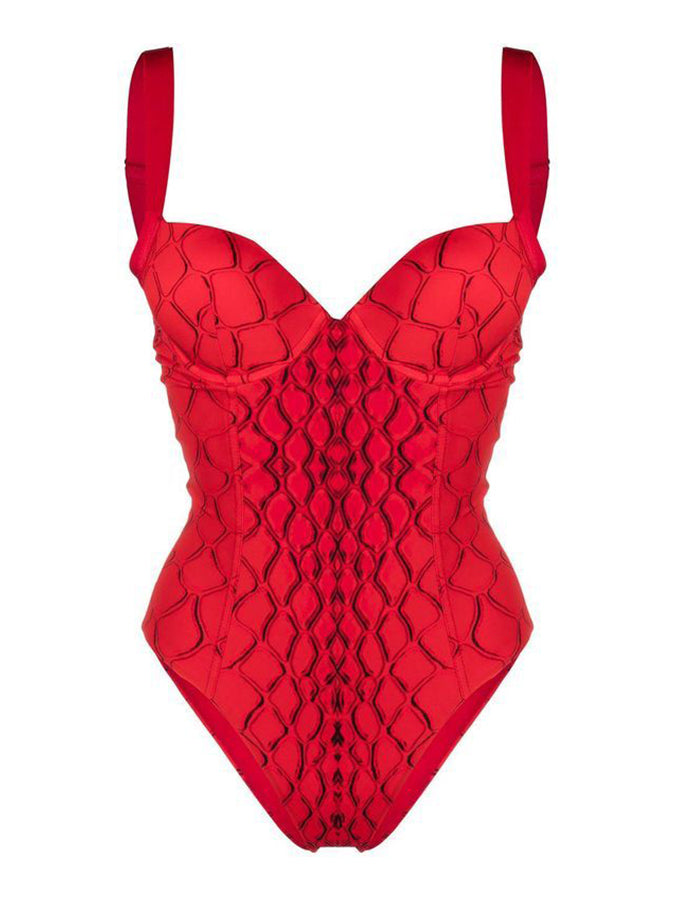 Textured Printed One Piece Swimsuits and Cover Up