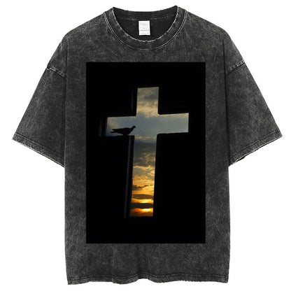 Unisex Vintage Solid Wash T-Shirts 2305103956