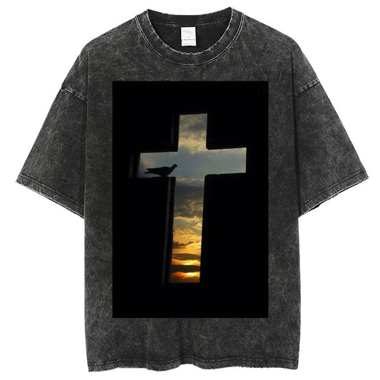 Unisex Vintage Solid Wash T-Shirts 2305103956