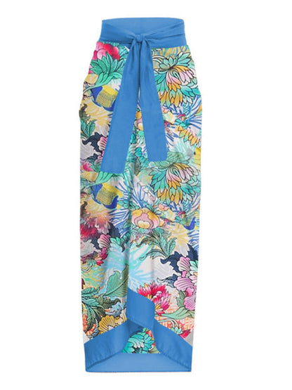 Fashion Print Wrap One-Piece Swimsuit