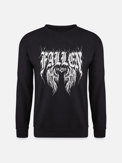Unisex Round Neck Casual Fallen In Love Printed Long Sleeve Sweatshirt