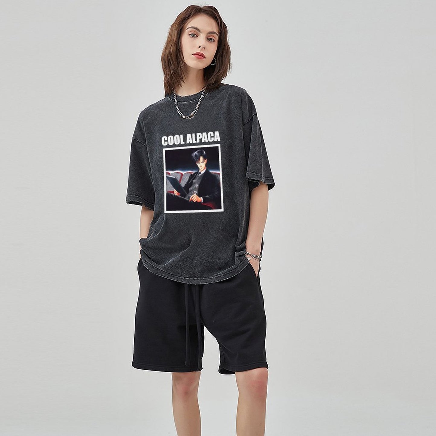 Unisex Vintage Solid Wash T-Shirts 2305103540