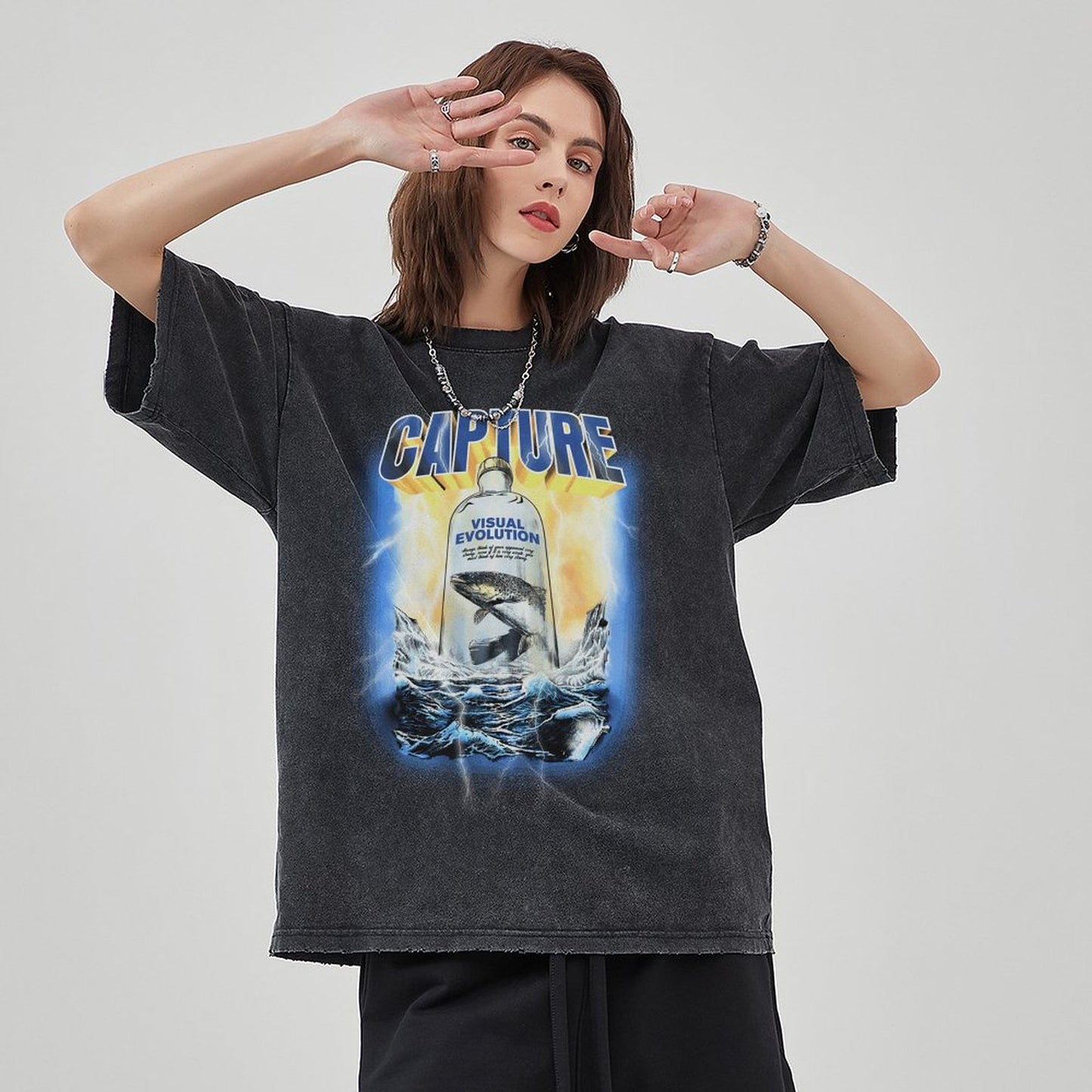 Unisex Vintage Solid Wash T-Shirts 2305102632