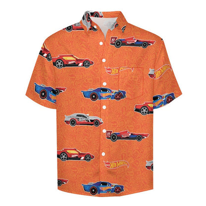 Men's Painted Car Print Vacation Hawaiian Shirt