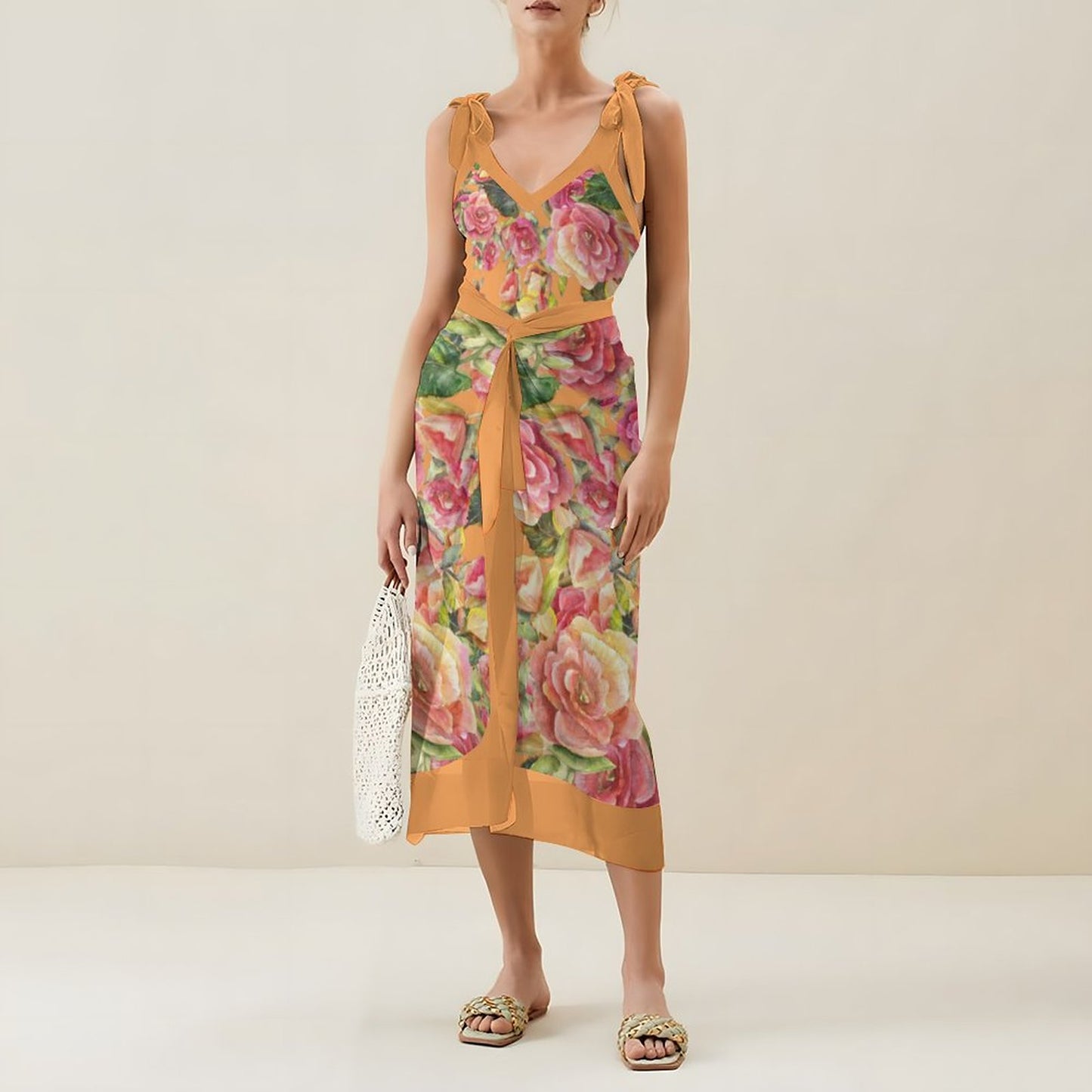 Casual Printed One-Piece Swimsuit And Cover Up 2305102821