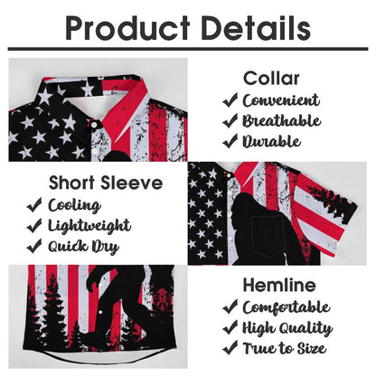 Men's Hawaiian Logo Bigfoot Print Vacation Shirt 2306101855