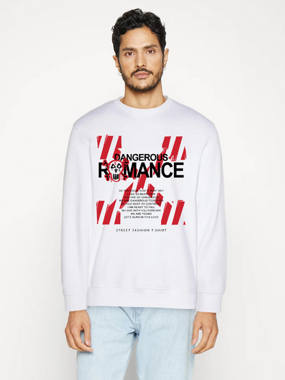 Men's Letter Round Neck Casual Printed Long Sleeve Sweatshirt