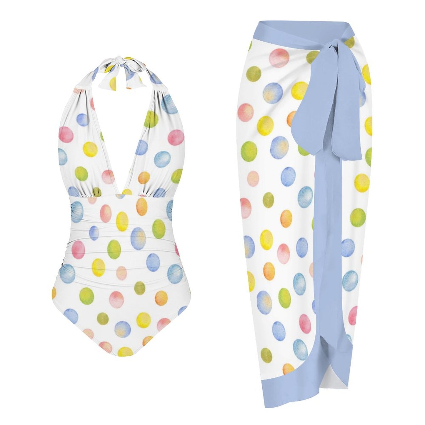 Casual Printed One Piece Swimsuit And Cover Up 2306103126