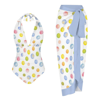 Casual Printed One Piece Swimsuit And Cover Up 2306103126
