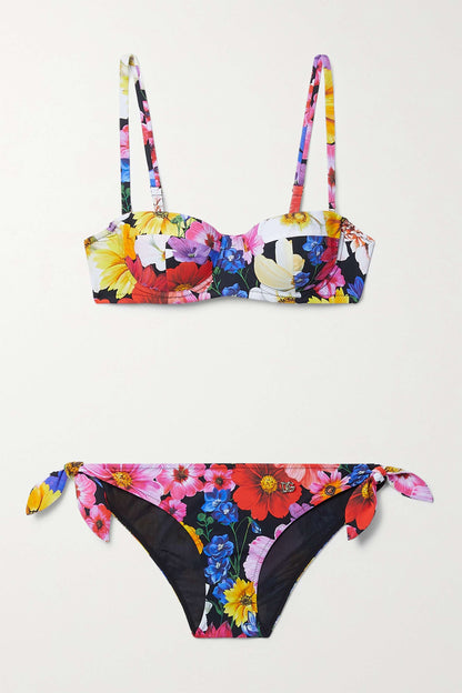 Fashion Floral Print Swimsuit and Cover Up