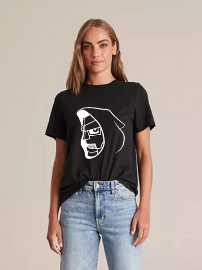 Women's Casual Doom Marvel Comics Printed Round Neck Short Sleeve T-Shirt