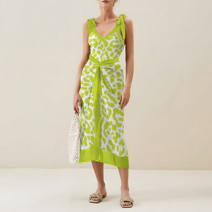 Casual Printed One-Piece Swimsuit And Cover Up 2305102683