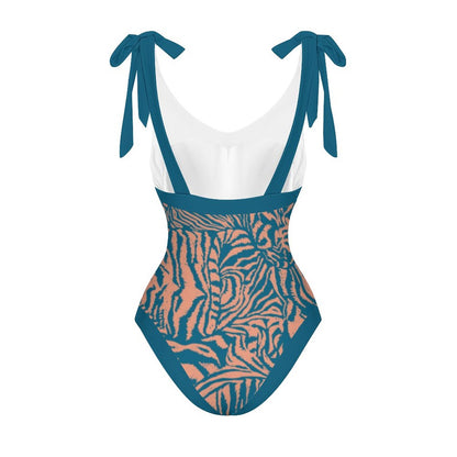 Casual Printed One-Piece Swimsuit And Cover Up 2305102462