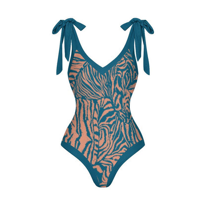 Casual Printed One-Piece Swimsuit And Cover Up 2305102462
