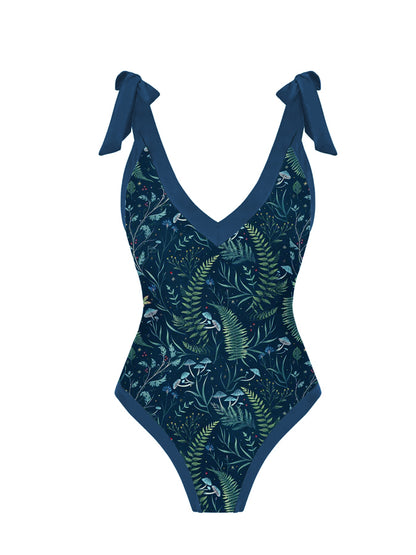 Garden Forest Printed One Piece And Skirt