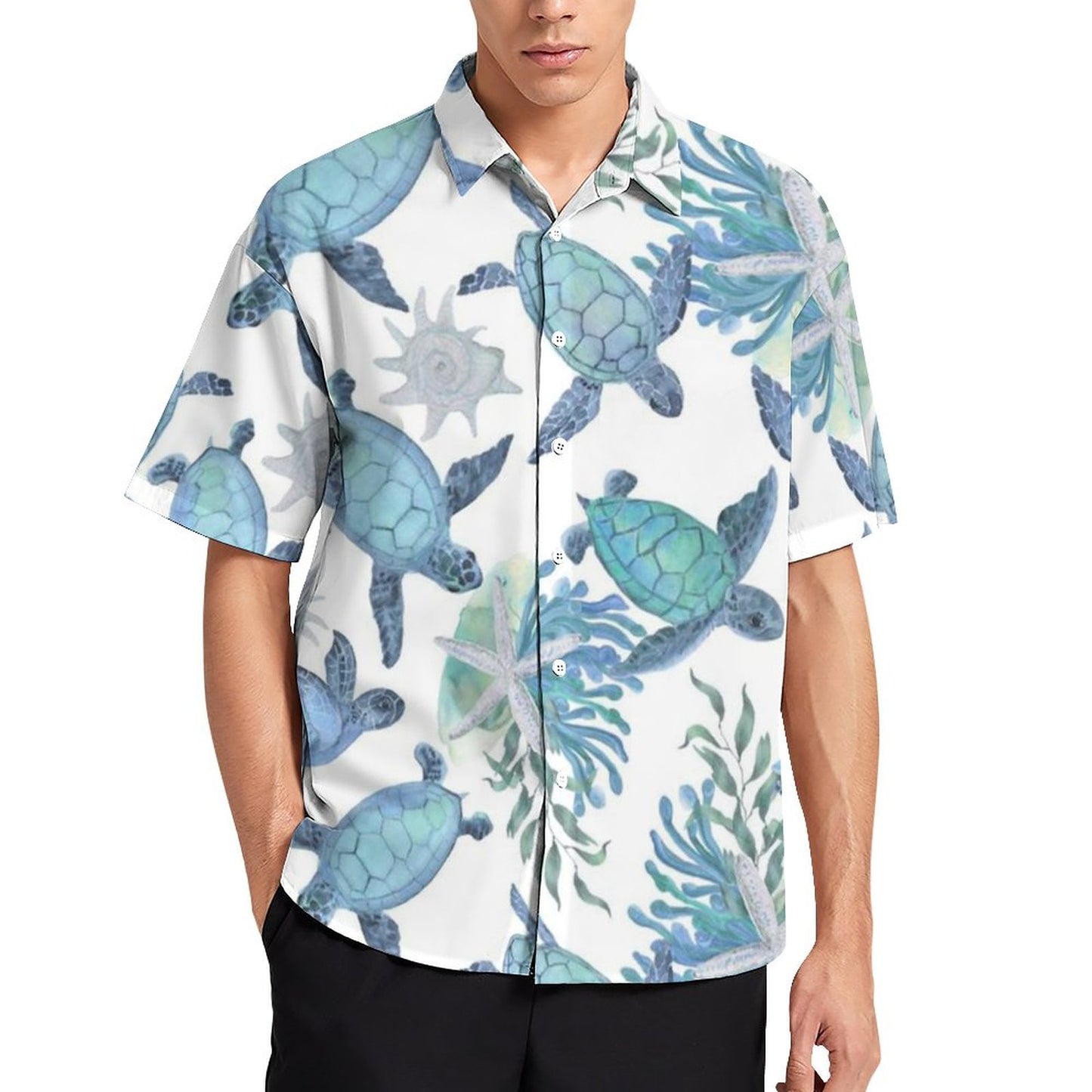 Men's Hawaiian Print Resort Shirt 2305101674