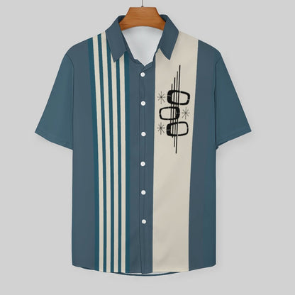 Men's Geometric Print Casual Breathable Hawaiian Short Sleeve Shirt