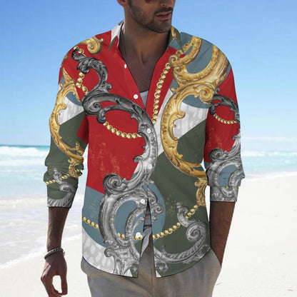 Men's Casual Printed Long Sleeve Shirt 2306103092