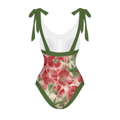Casual Printed One-Piece Swimsuit And Cover Up 2305104034