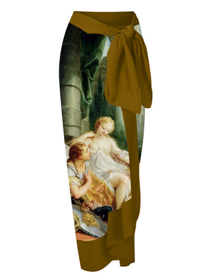Vintage Oil Painting Print One Piece Swimsuit