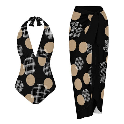 Casual Printed One Piece Swimsuit And Cover Up 2306103129
