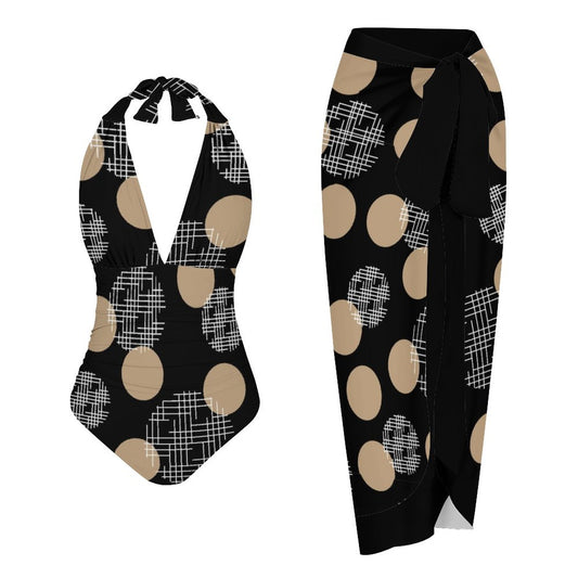 Casual Printed One Piece Swimsuit And Cover Up 2306103129