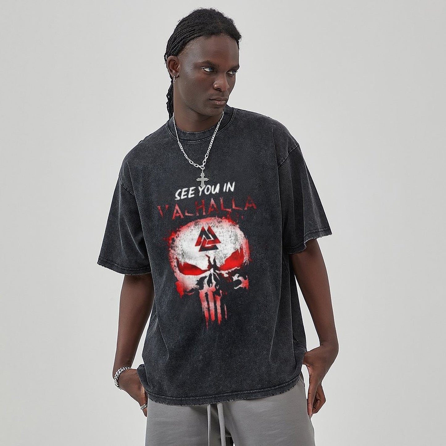 Unisex Vintage Solid Wash T-Shirts 2305104088
