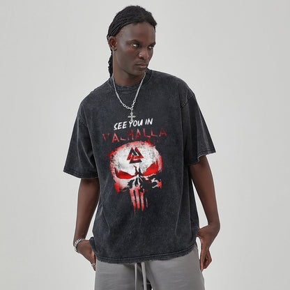 Unisex Vintage Solid Wash T-Shirts 2305104088