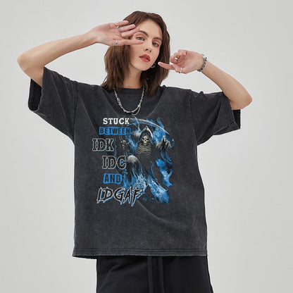 Unisex Vintage Solid Wash T-Shirts 2305104068