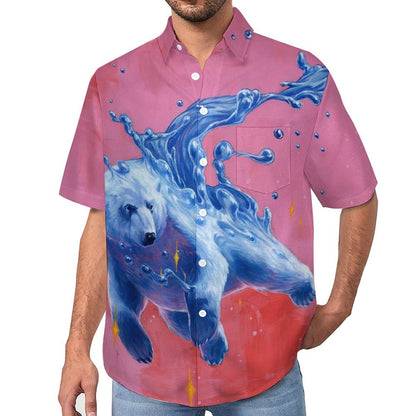 Men's Polar Bear Painted Art Print Vacation Hawaiian Shirt2305106293