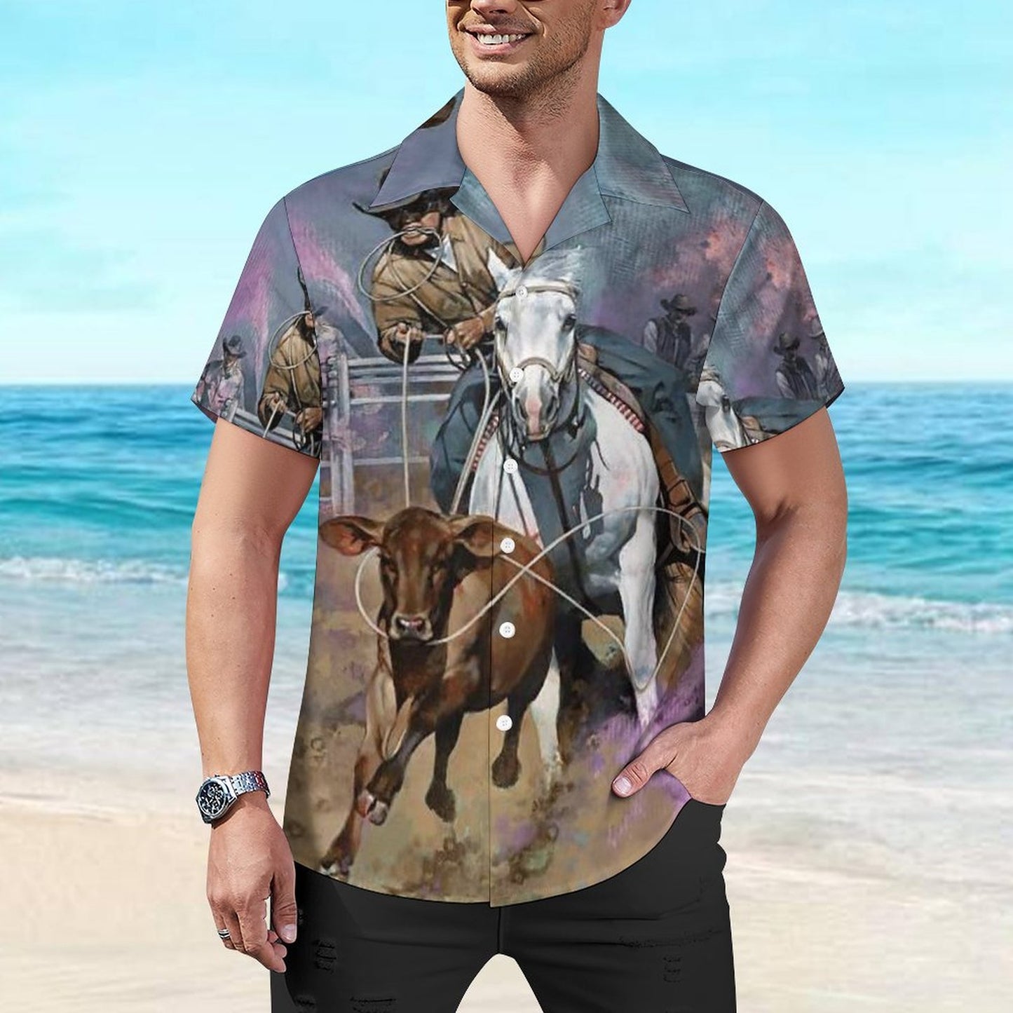 Men's Hawaiian Casual Short Sleeve Shirt 2305101808