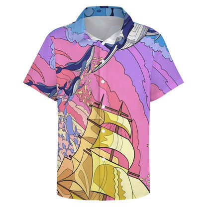 Men's Hawaiian Print Resort Shirt 2305101673